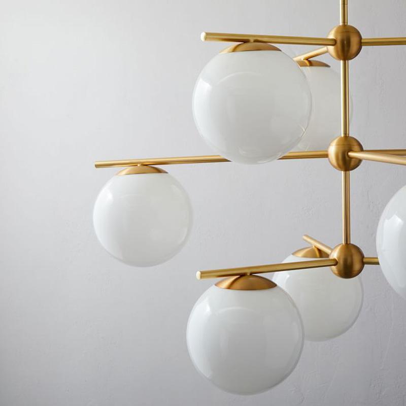Lustra Chandelier Sphère & Tige Moderne Or LED - Neutralighting
