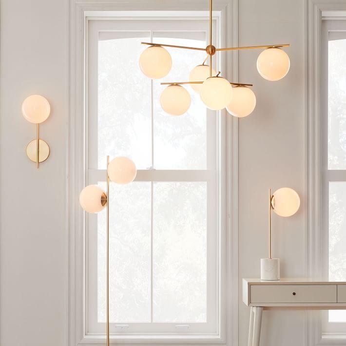 Lustra Chandelier Sphère & Tige Moderne Or LED - Neutralighting