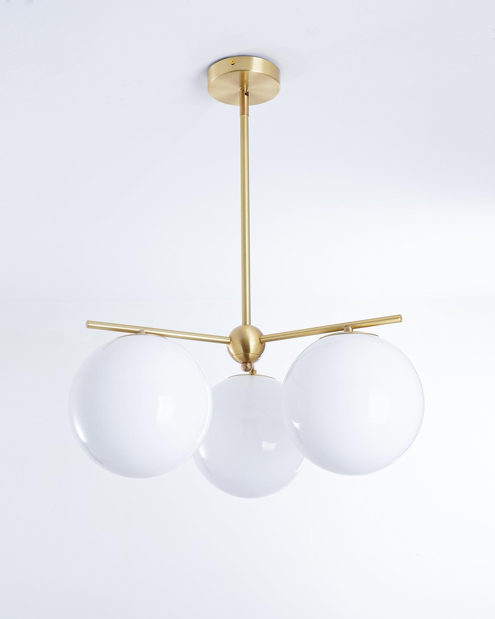 Lustra Chandelier Sphère & Tige Moderne Or LED - Neutralighting