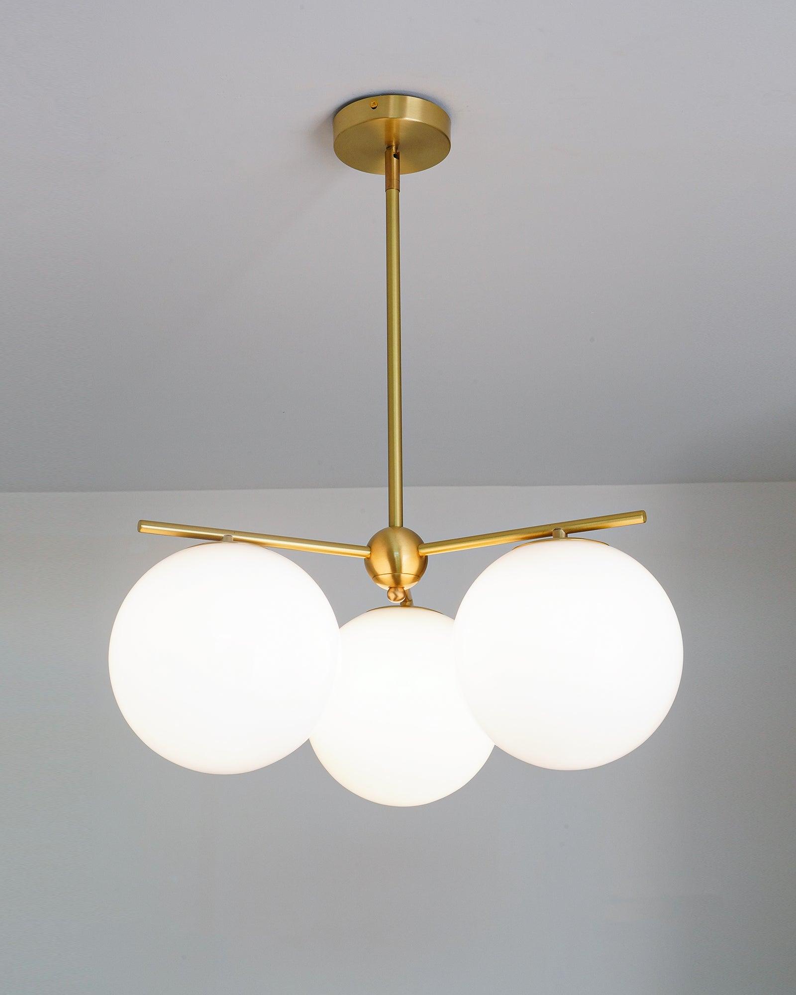Lustra Chandelier Sphère & Tige Moderne Or LED - Neutralighting