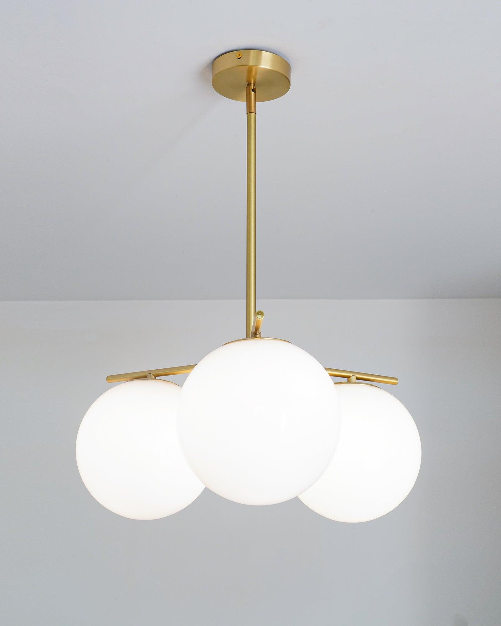 Lustra Chandelier Sphère & Tige Moderne Or LED - Neutralighting