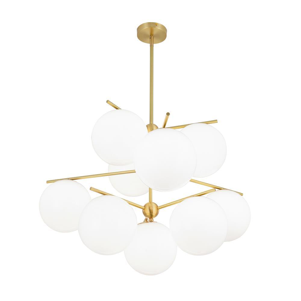 Lustra Chandelier Sphère & Tige Moderne Or LED - Neutralighting
