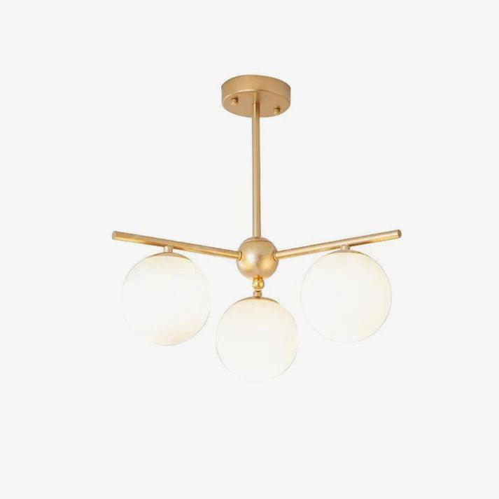 Lustra Chandelier Sphère & Tige Moderne Or LED - Neutralighting