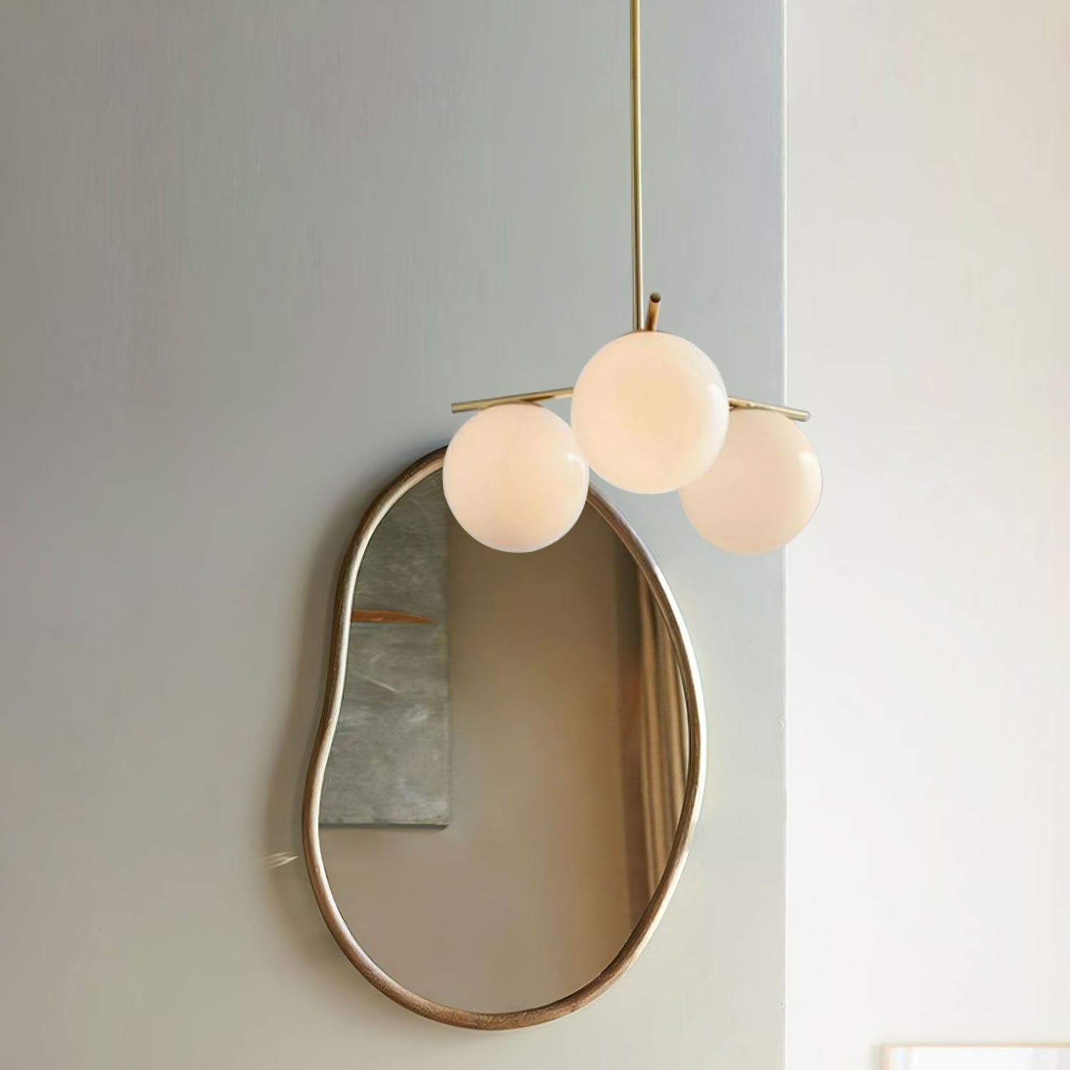 Lustra Chandelier Sphère & Tige Moderne Or LED - Neutralighting