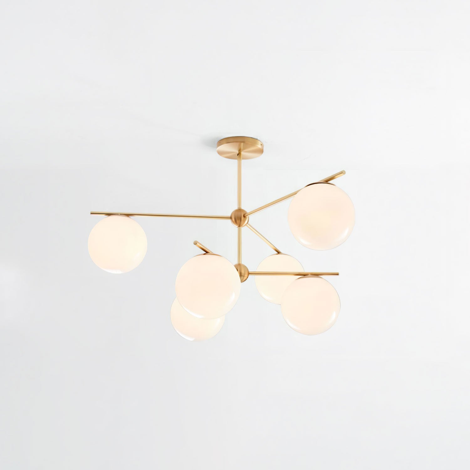 Lustra Chandelier Sphère & Tige Moderne Or LED - Neutralighting