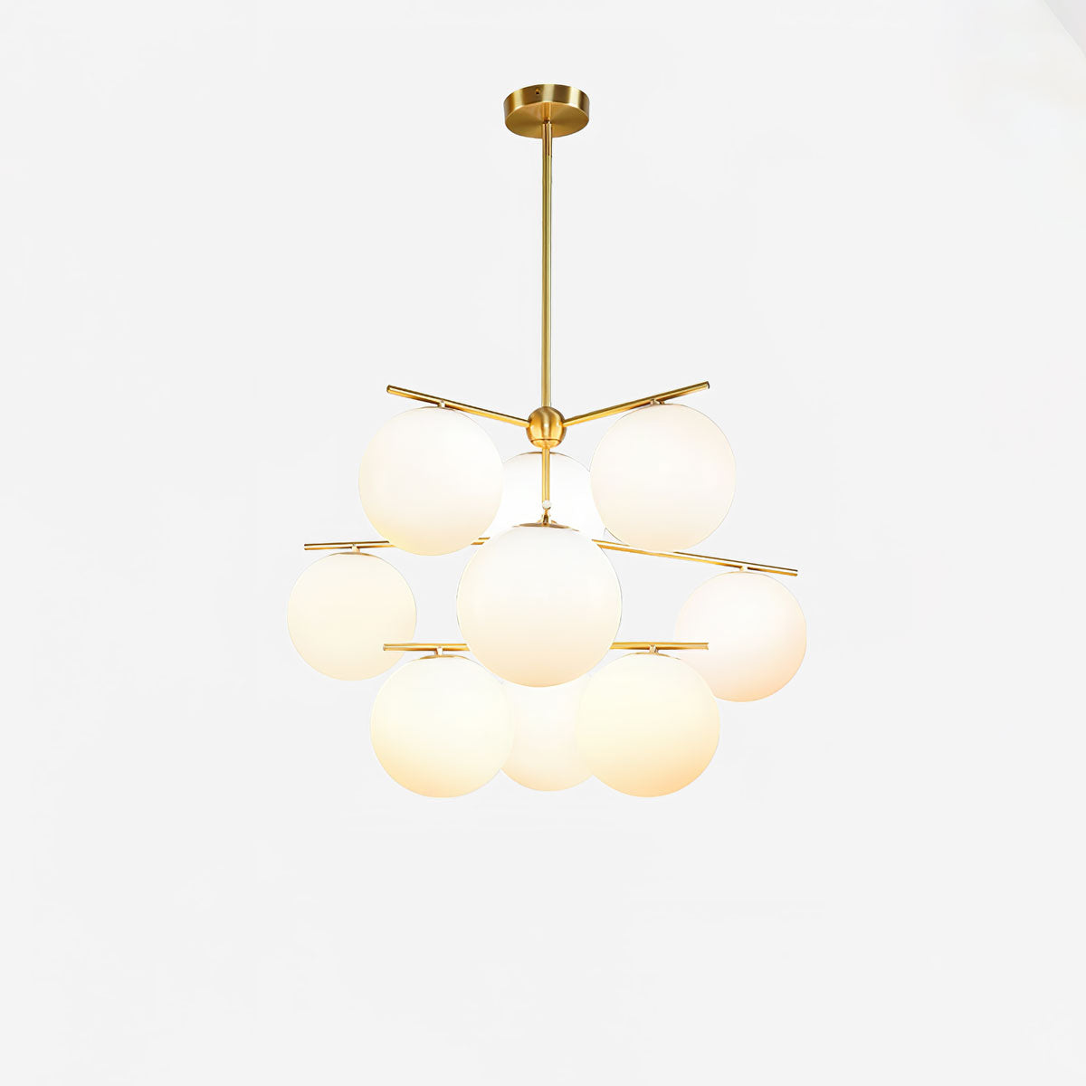 Lustra Chandelier Sphère & Tige Moderne Or LED - Neutralighting