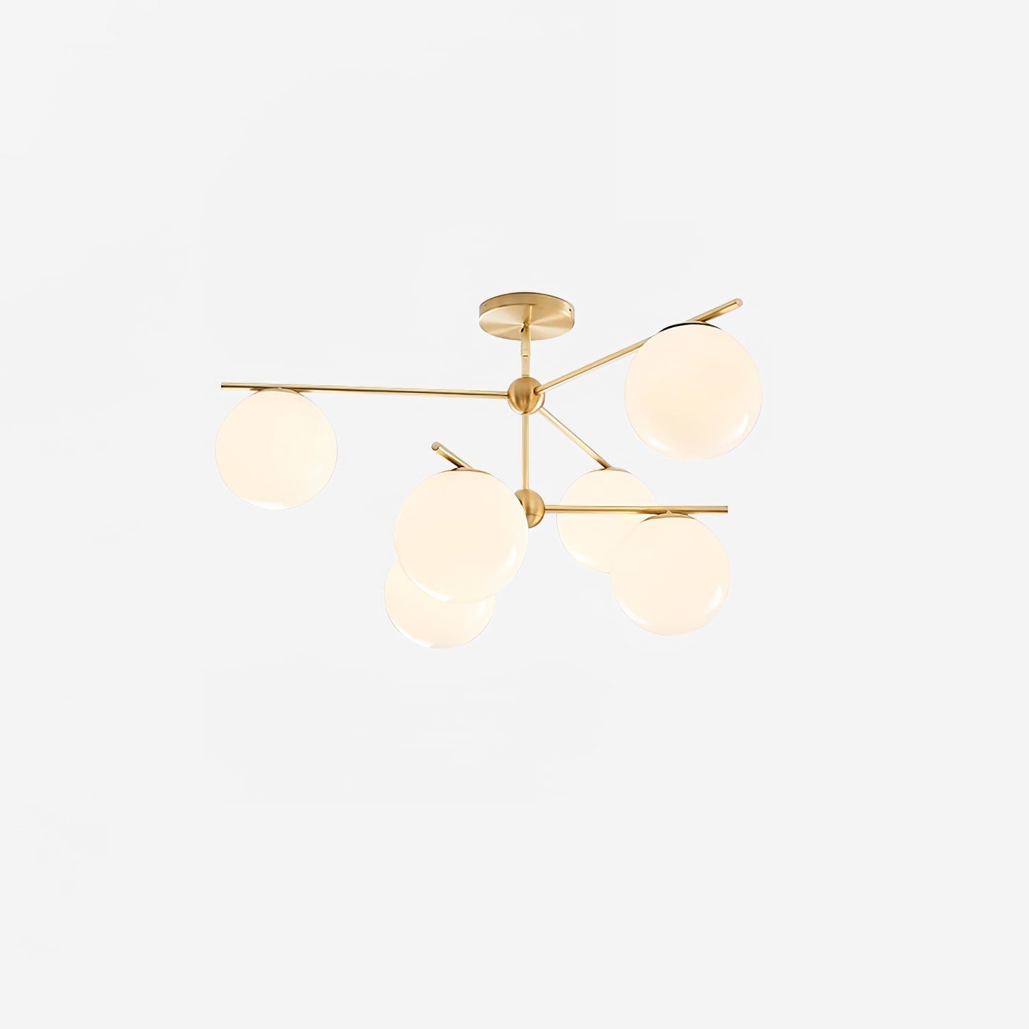 Lustra Chandelier Sphère & Tige Moderne Or LED - Neutralighting