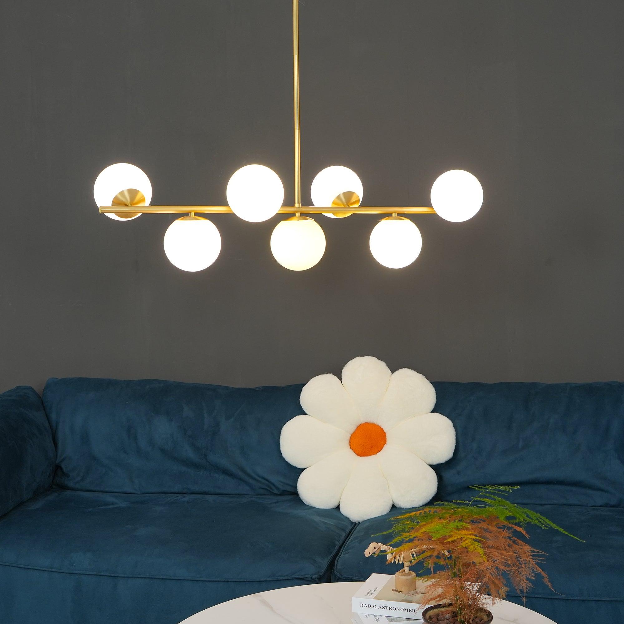 Lustra Chandelier Sphère & Tige Moderne Or LED - Neutralighting