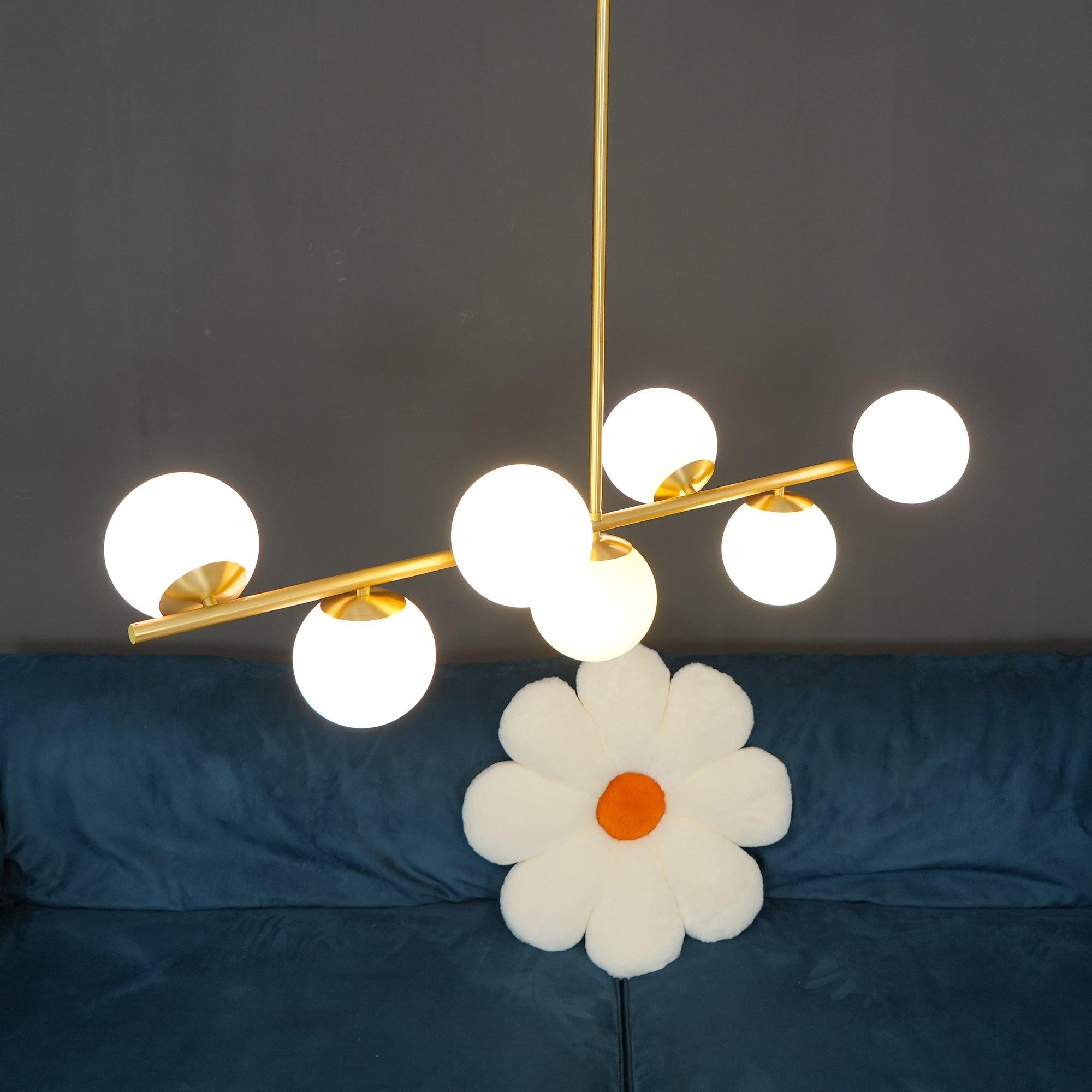 Lustra Chandelier Sphère & Tige Moderne Or LED - Neutralighting