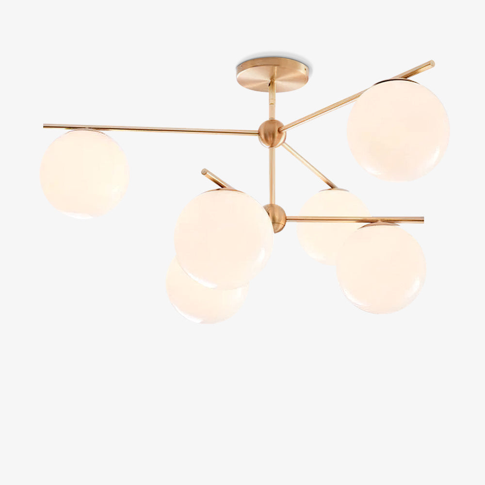 Lustra Chandelier Sphère & Tige Moderne Or LED - Neutralighting
