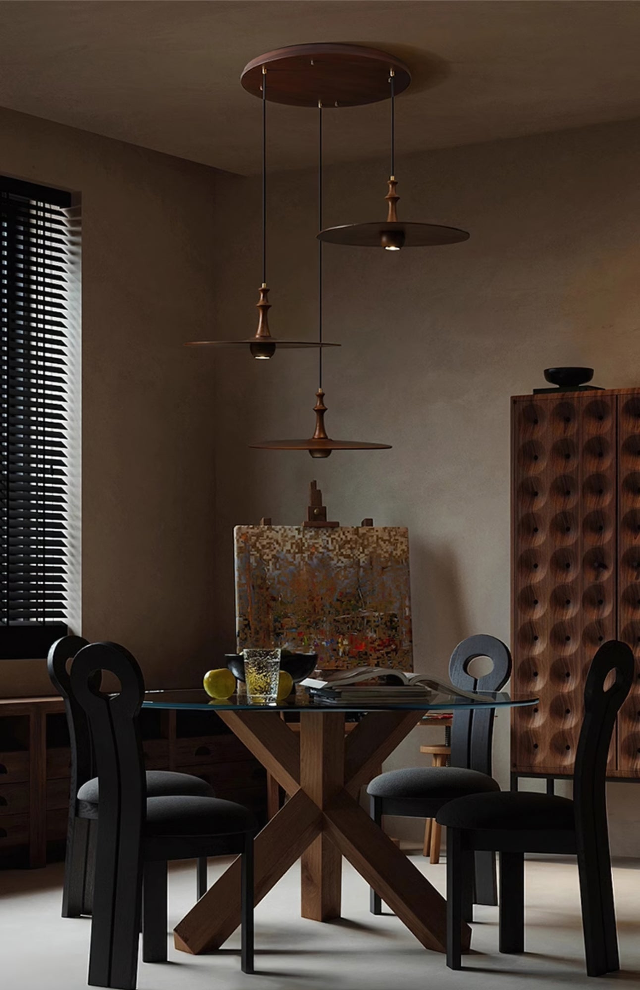 Syrinyra Suspension Sculpturale Disque Bois - Neutralighting