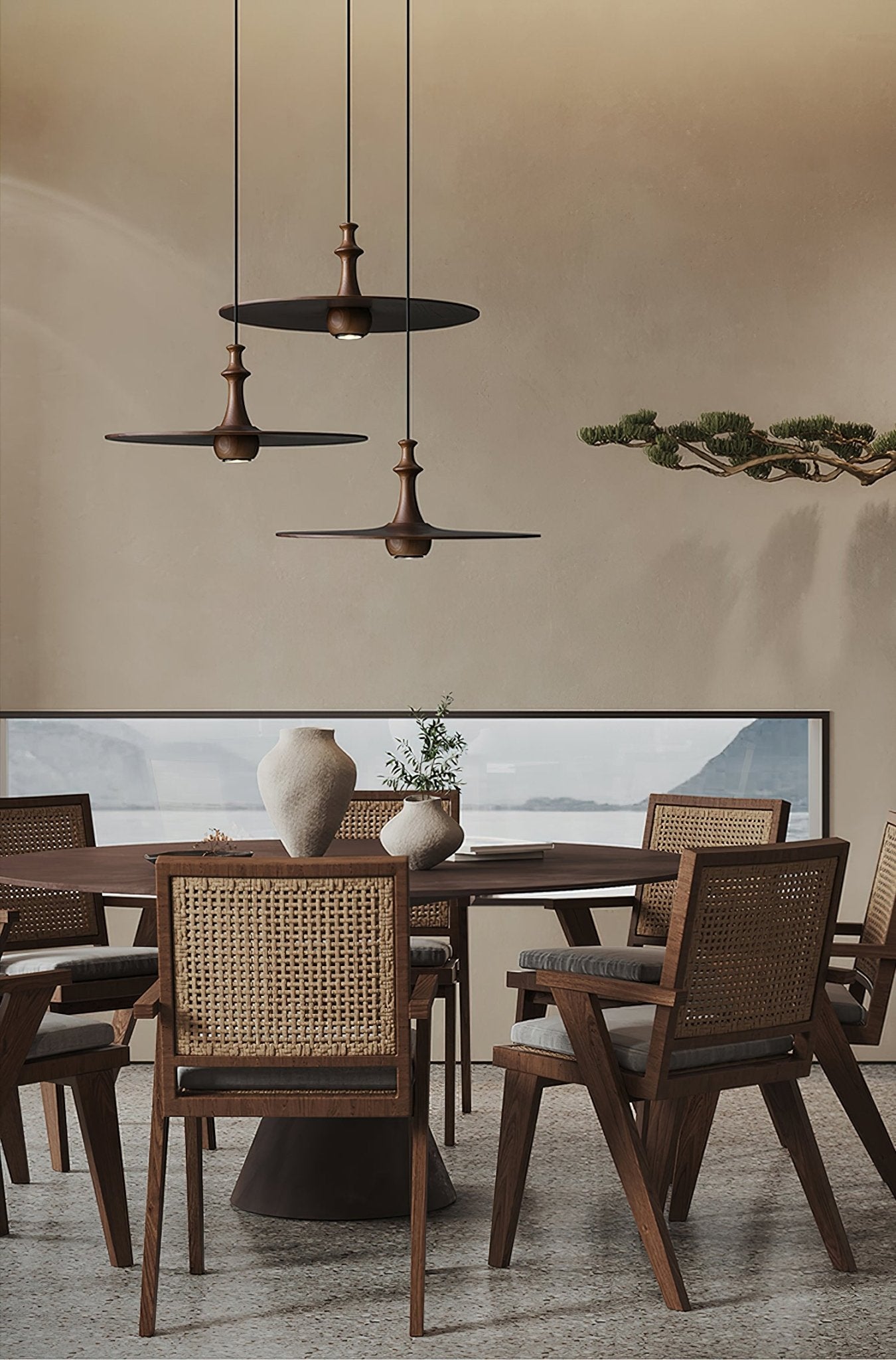 Syrinyra Suspension Sculpturale Disque Bois - Neutralighting