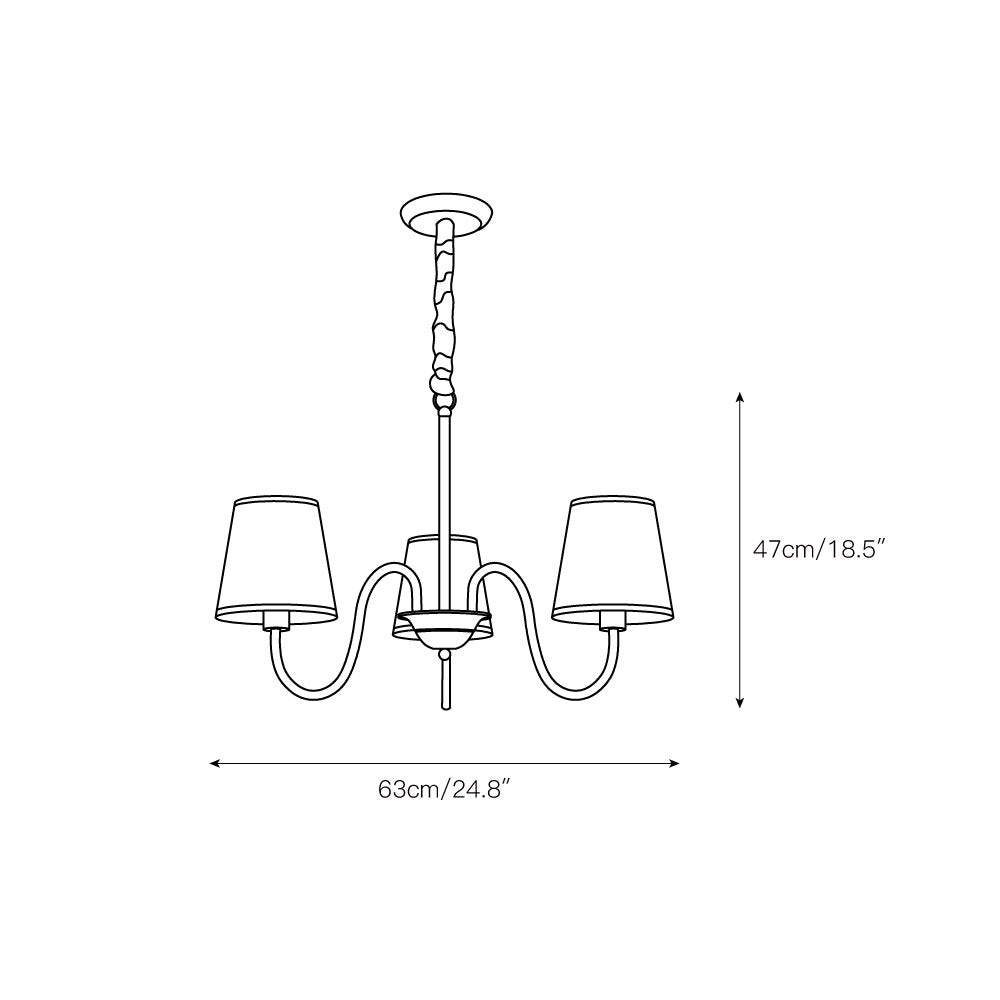 Stacey Chandelier en Tissu Traditionnel Vieilli - Neutralighting