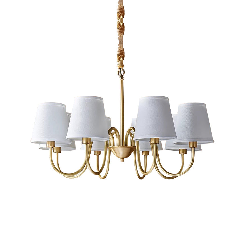 Aged Traditional Stacey Fabric Chandelier - Lamp Copper