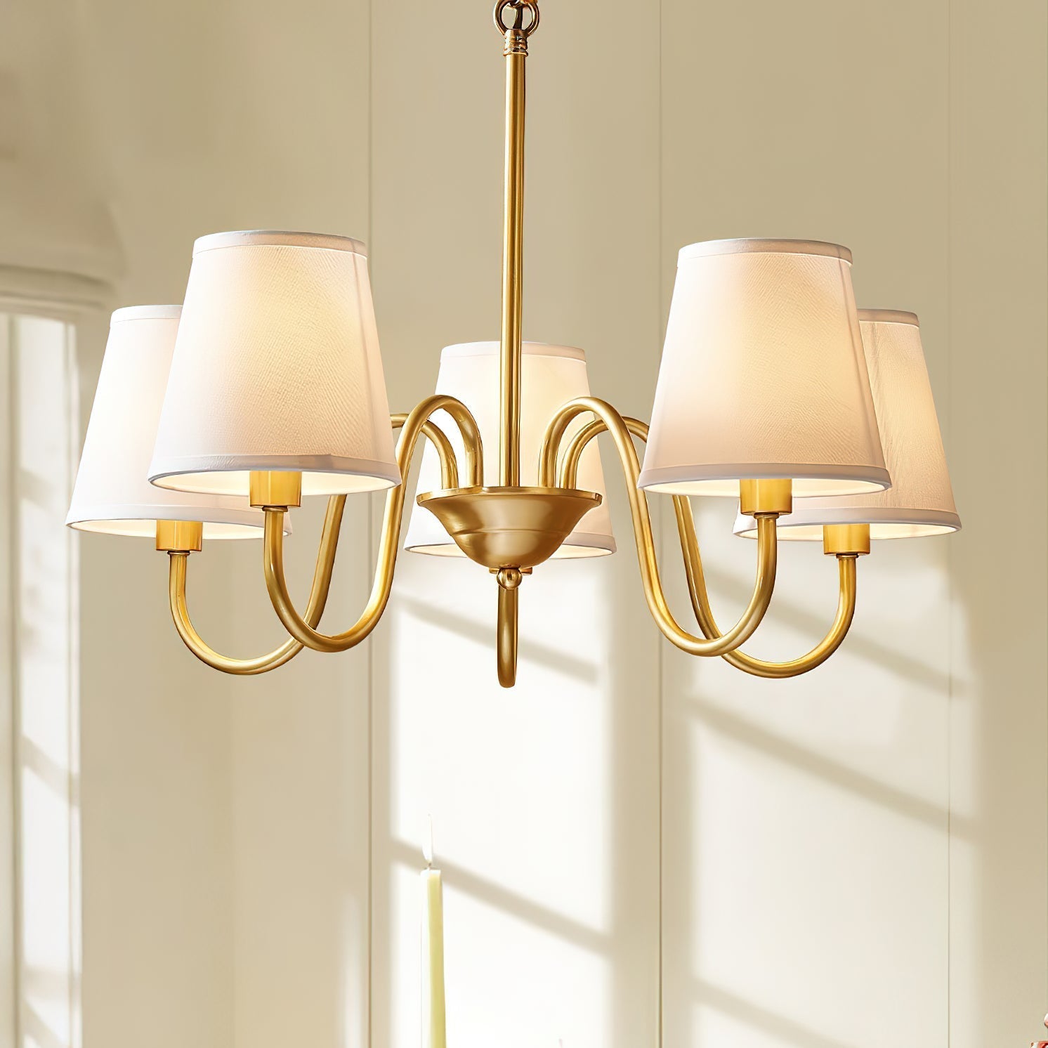 Stacey Chandelier en Tissu Traditionnel Vieilli - Neutralighting