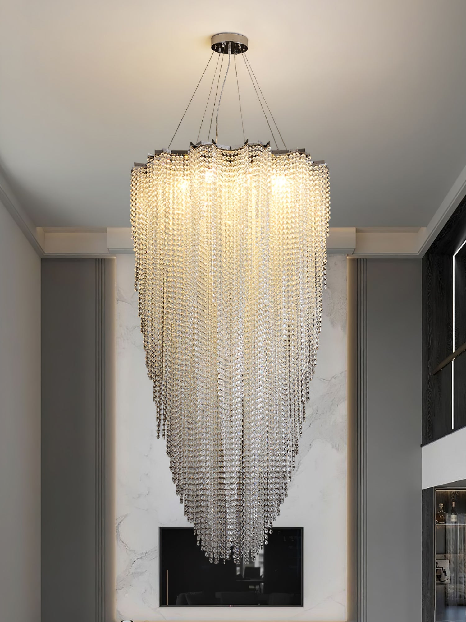 Zashayra Crystal Column Chandelier - Neutralighting