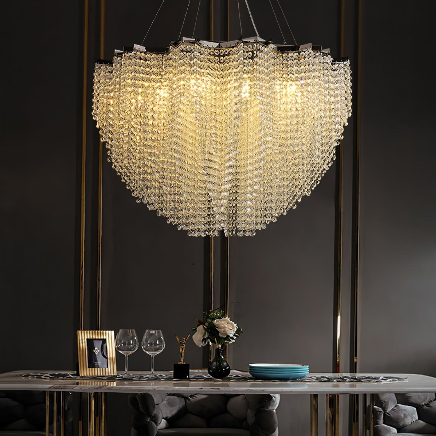 Zashayra Crystal Column Chandelier - Neutralighting