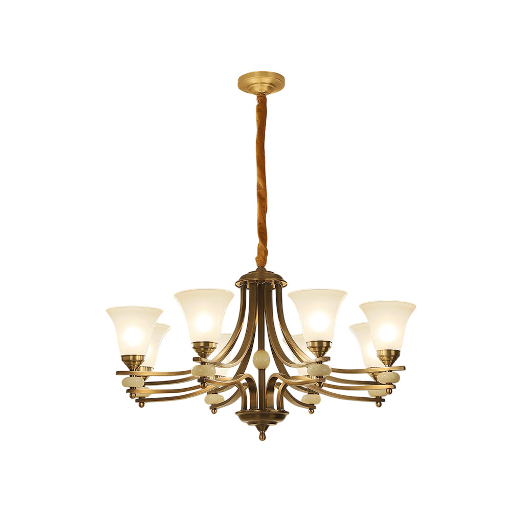 Cizorila Postmodern Luxury Brass Glass Chandelier - Lamp Copper