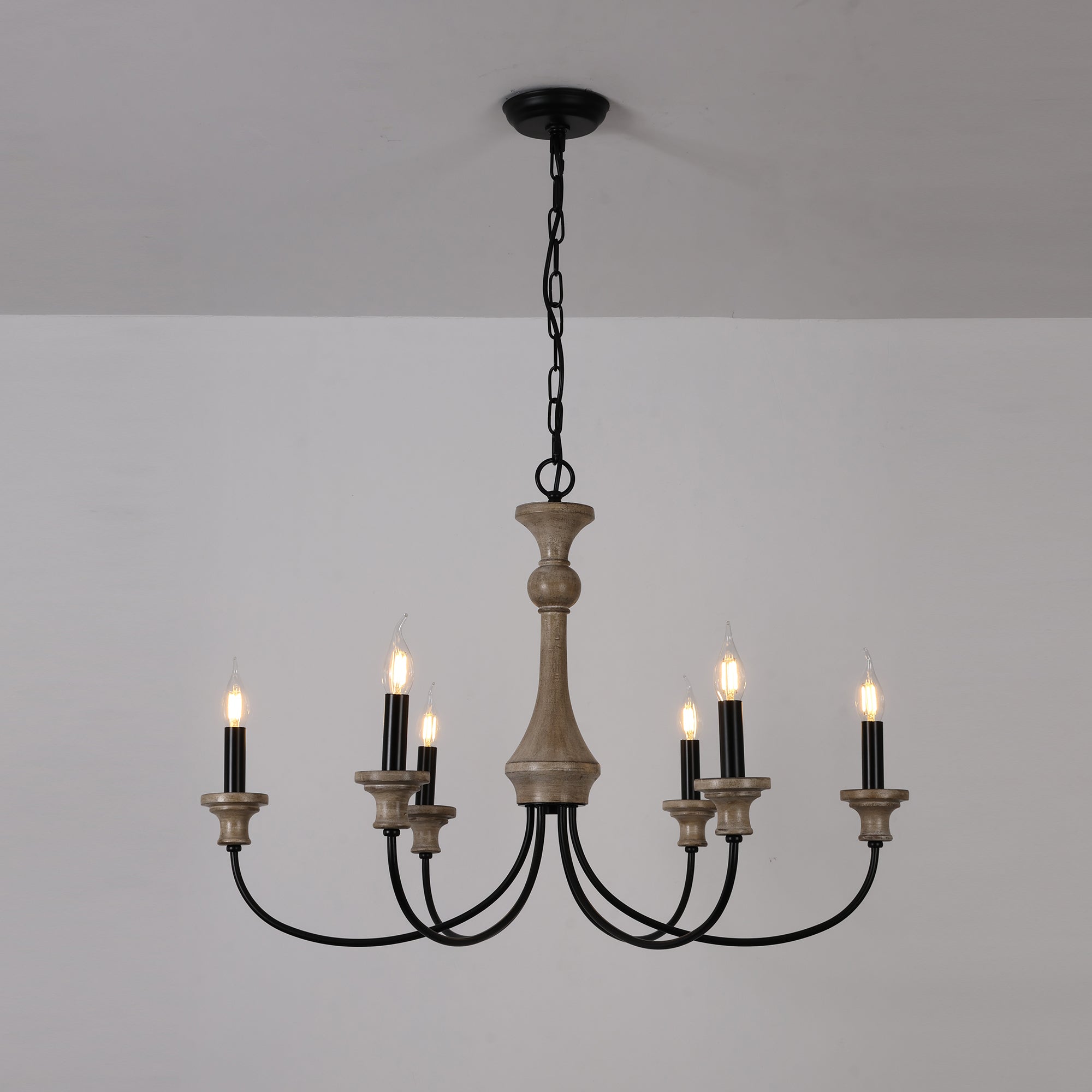 Zatheora Vintage Stardust Wooden Metal Chandelier - Lamp Copper