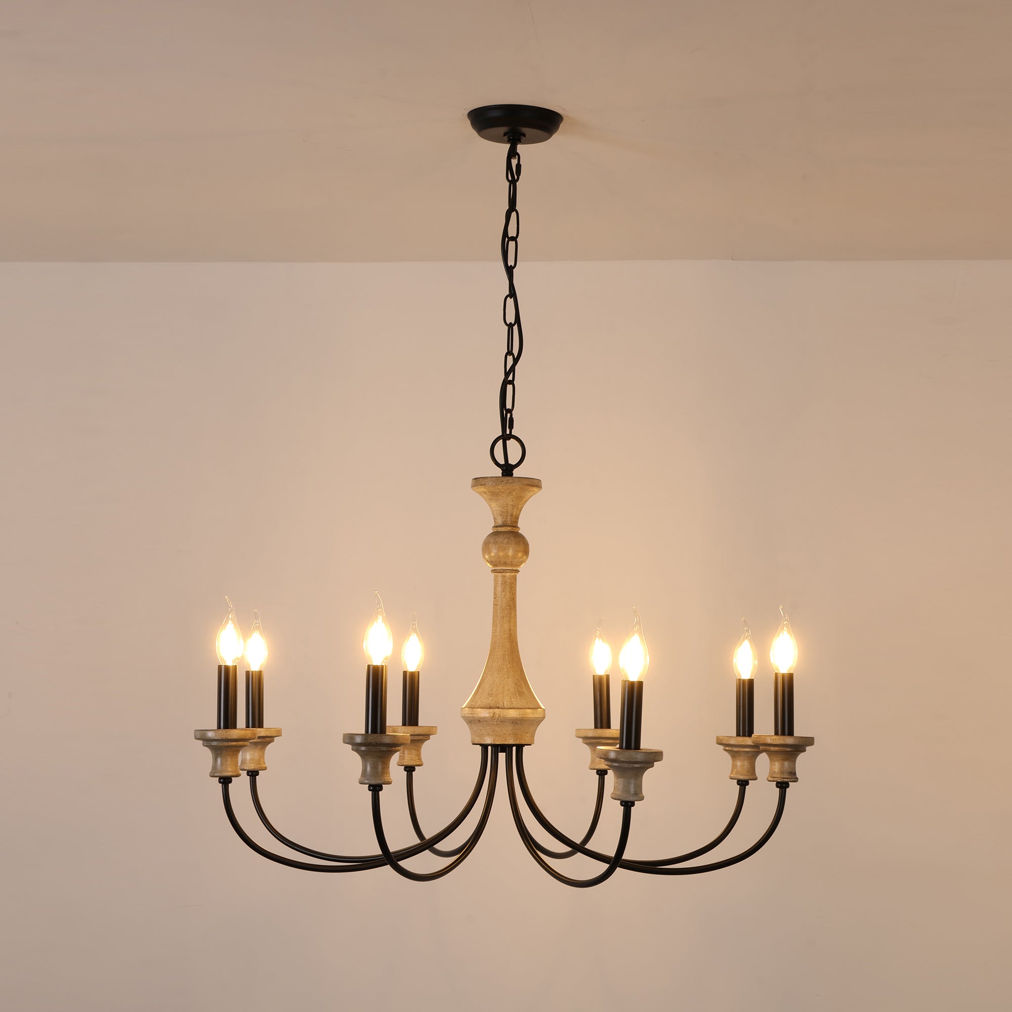Zatheora Vintage Stardust Wooden Metal Chandelier - Lamp Copper