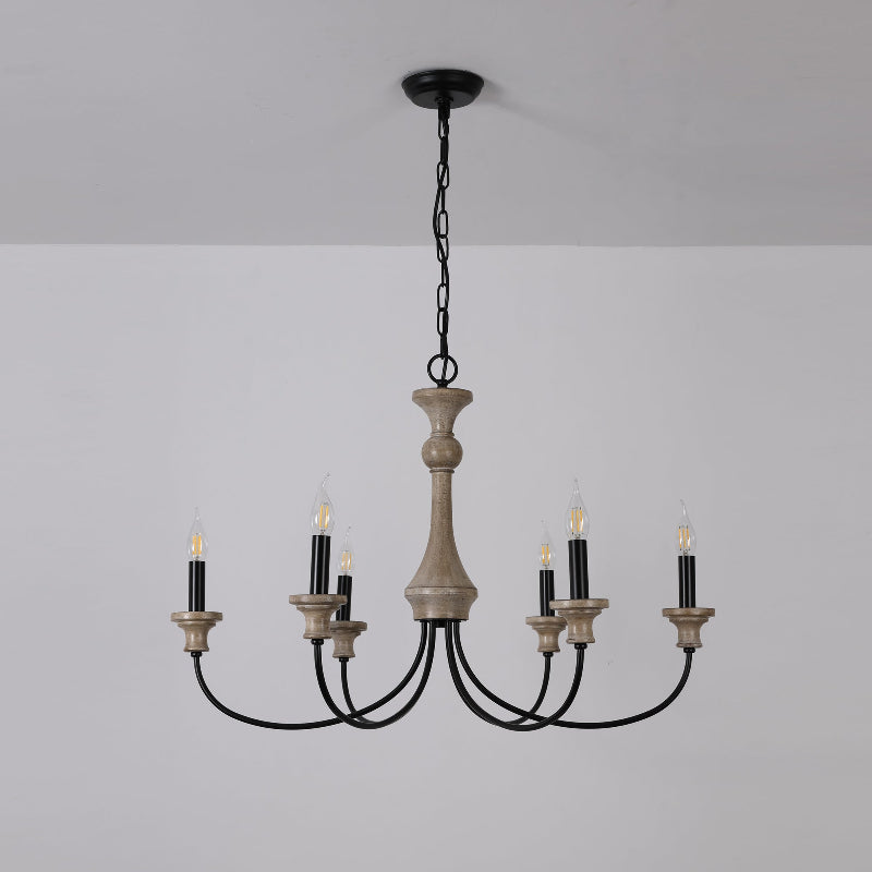 Zatheora Vintage Stardust Wooden Metal Chandelier - Lamp Copper