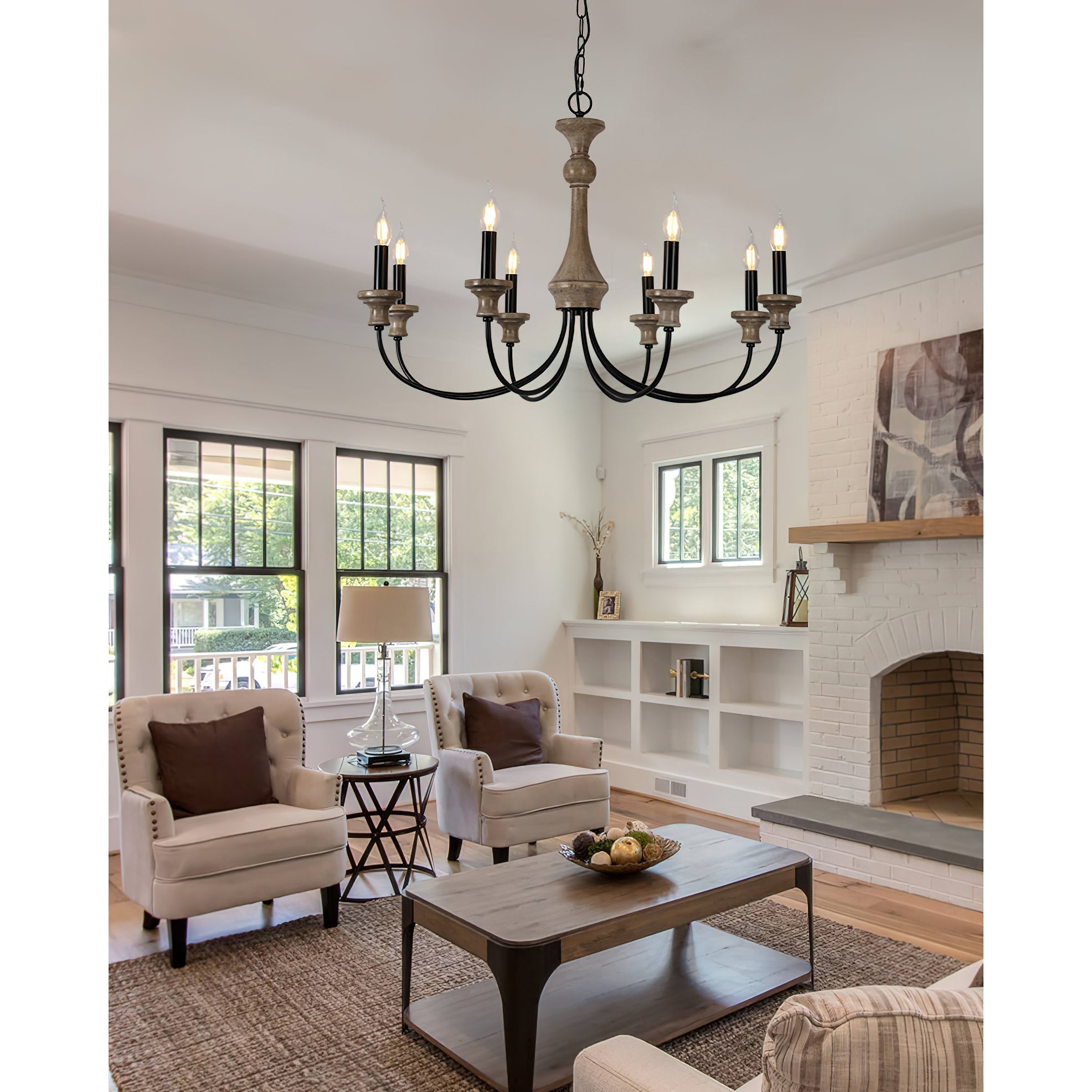 Zatheora Vintage Stardust Wooden Metal Chandelier - Lamp Copper