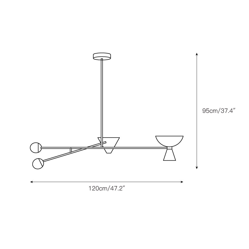 Comareth Modern Minimalist Glass Metal Chandelier - Lamp Copper