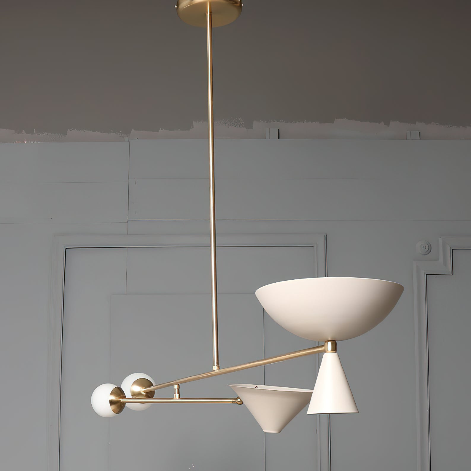 Comareth Modern Minimalist Glass Metal Chandelier - Lamp Copper