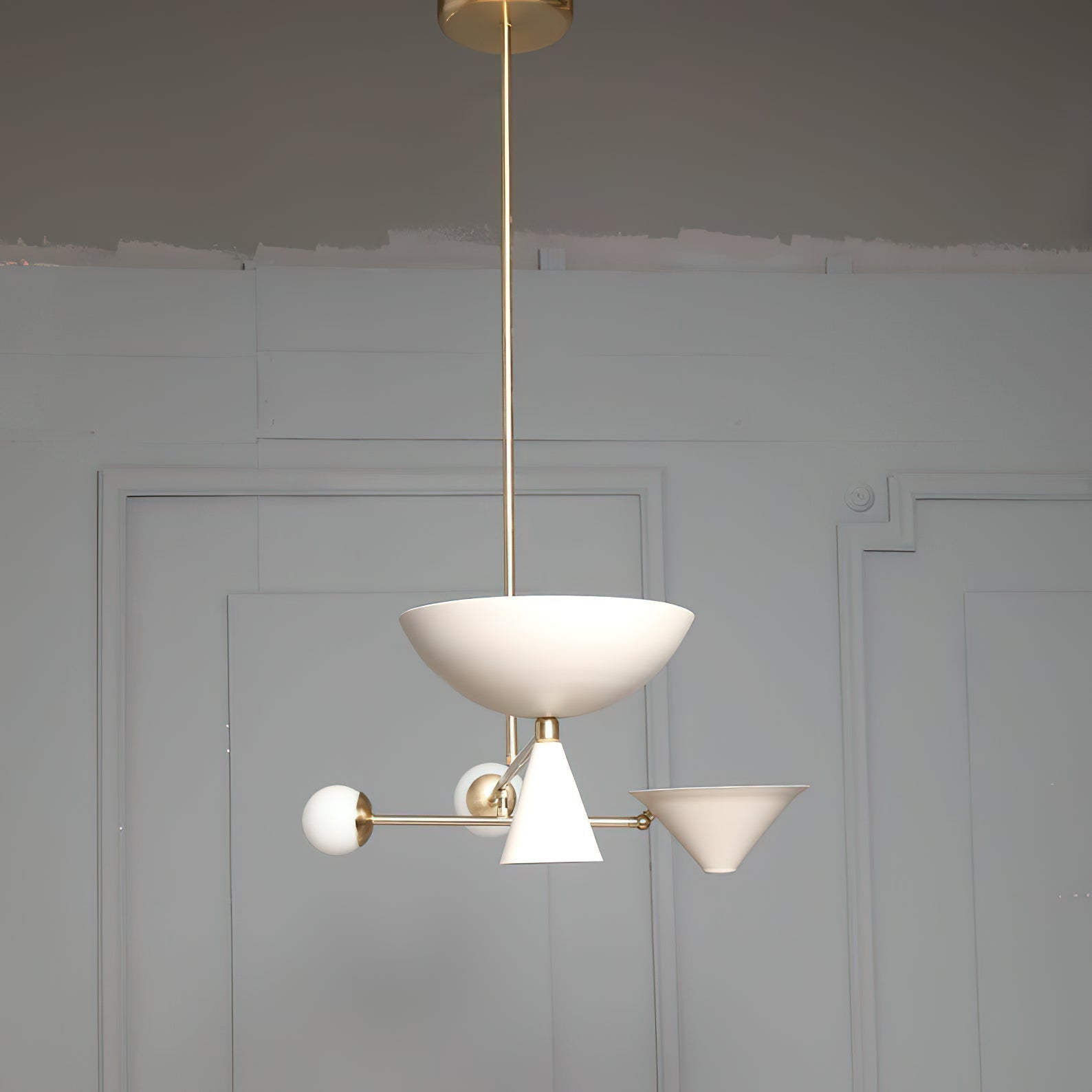 Comareth Modern Minimalist Glass Metal Chandelier - Lamp Copper