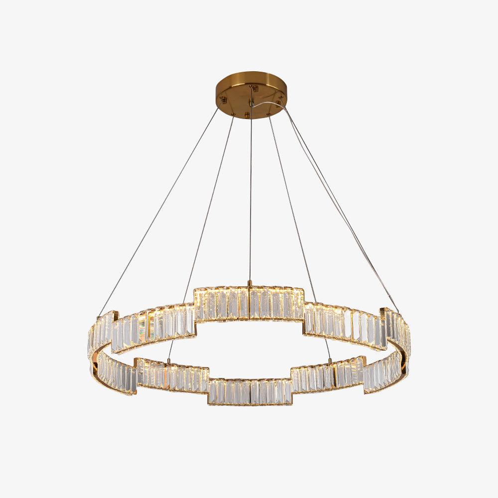 Lustra Chandelier Cristal avec Cadre Doré - Neutralighting