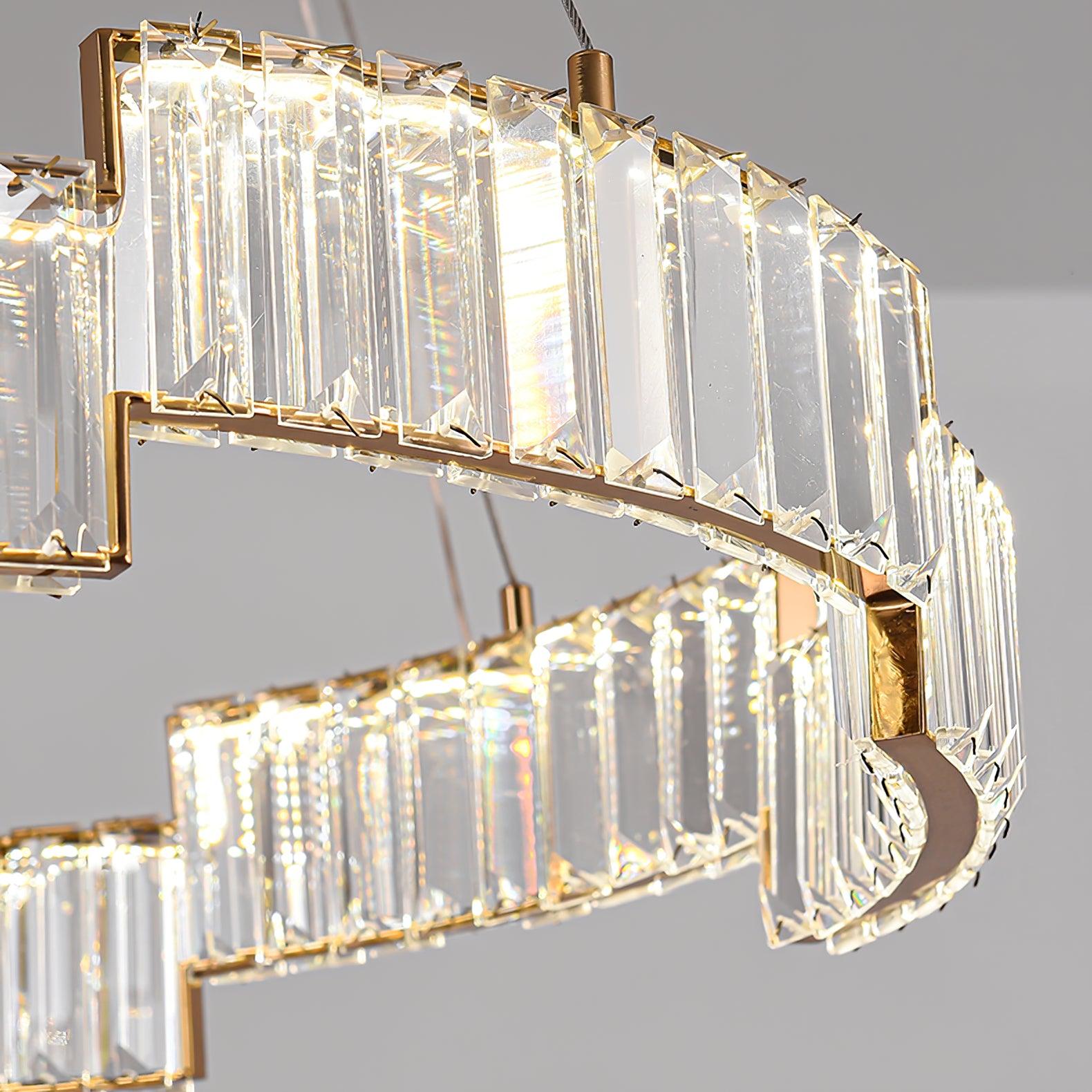 Lustra Chandelier Cristal avec Cadre Doré - Neutralighting
