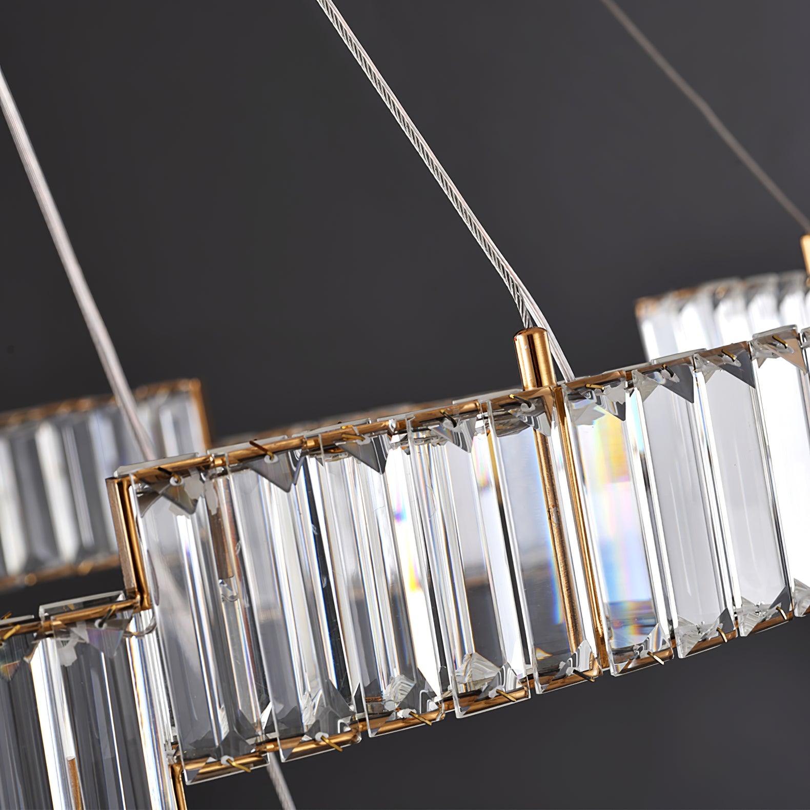 Lustra Chandelier Cristal avec Cadre Doré - Neutralighting