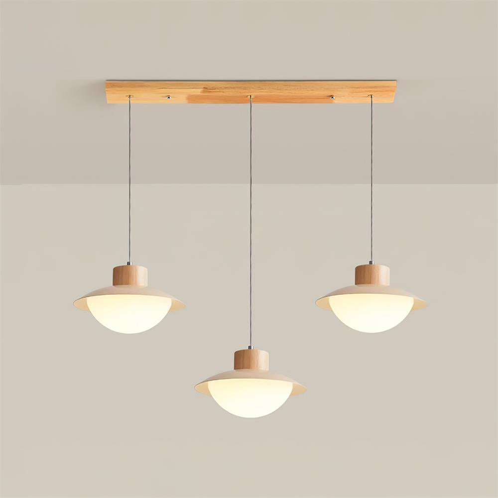 Pendant Lamp and Wood PE Shade Dome Shape Minimalist - Letslighting