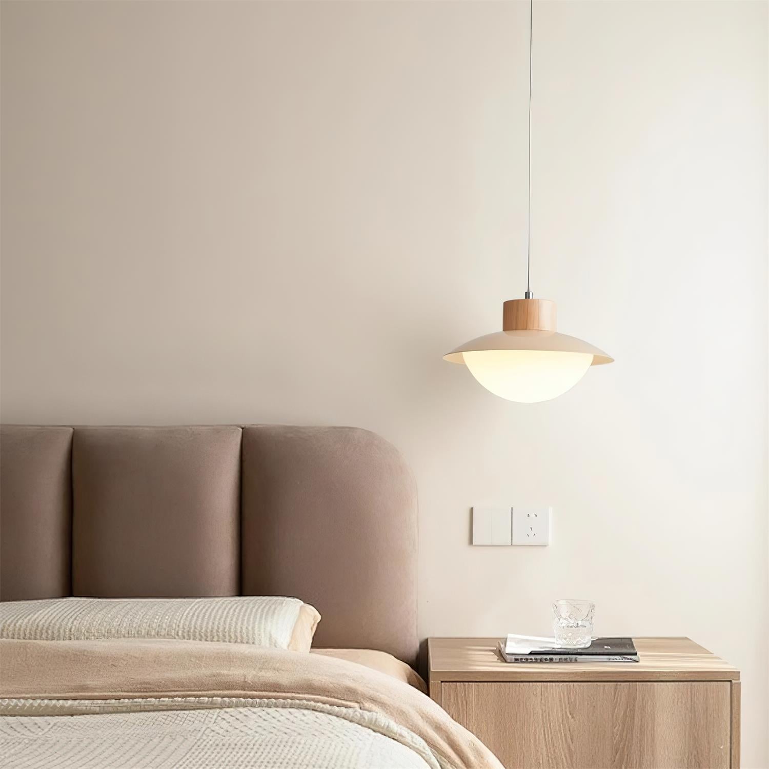 Pendant Lamp and Wood PE Shade Dome Shape Minimalist - Letslighting