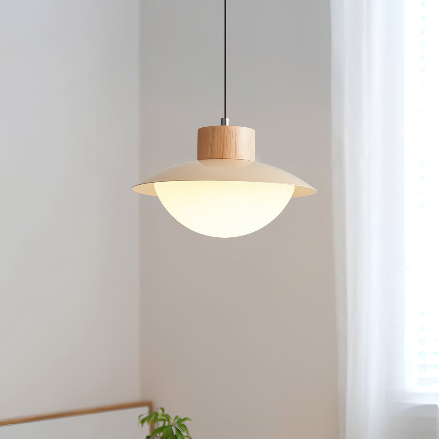 Pendant Lamp and Wood PE Shade Dome Shape Minimalist - Letslighting