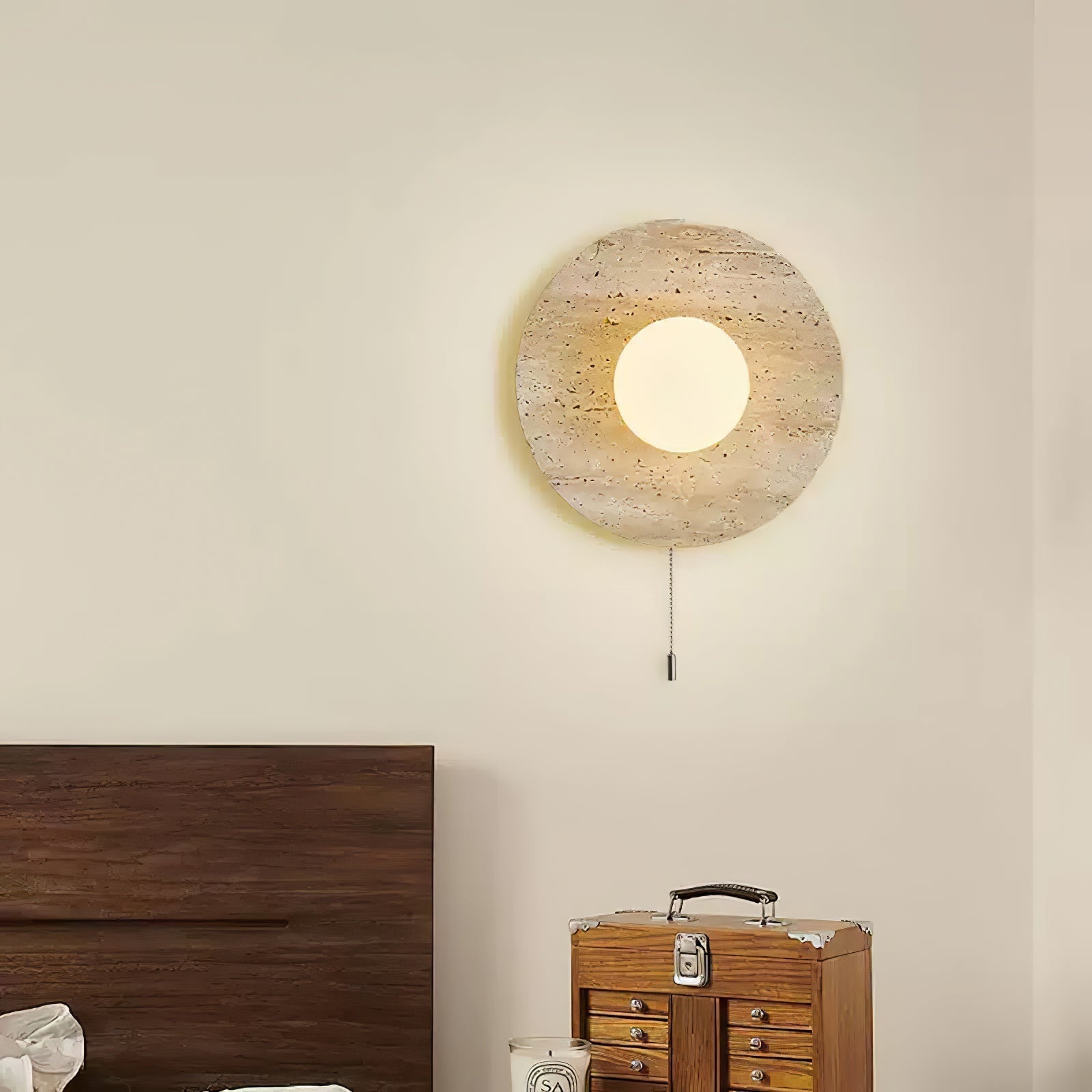 Vephair Bol-Cadre Travertin Luminaire Mural - Neutralighting