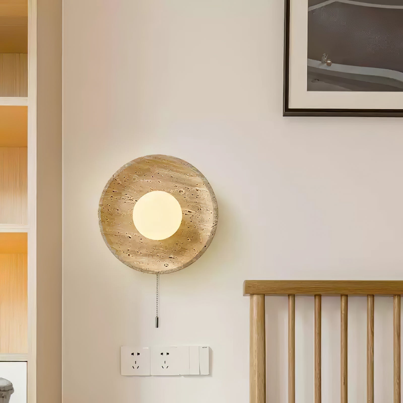 Vephair Bol-Cadre Travertin Luminaire Mural - Neutralighting