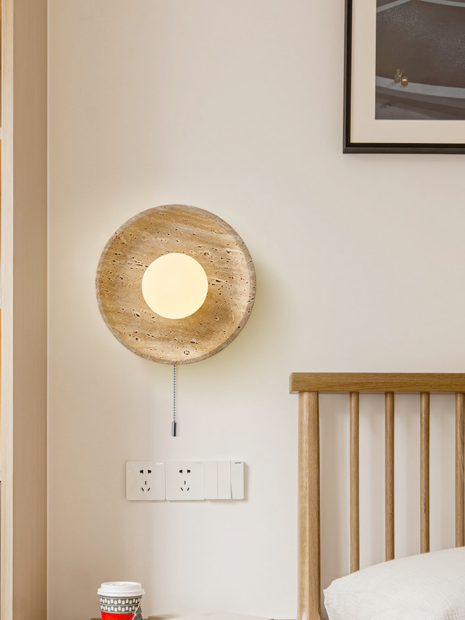 Vephair Bol-Cadre Travertin Luminaire Mural - Neutralighting