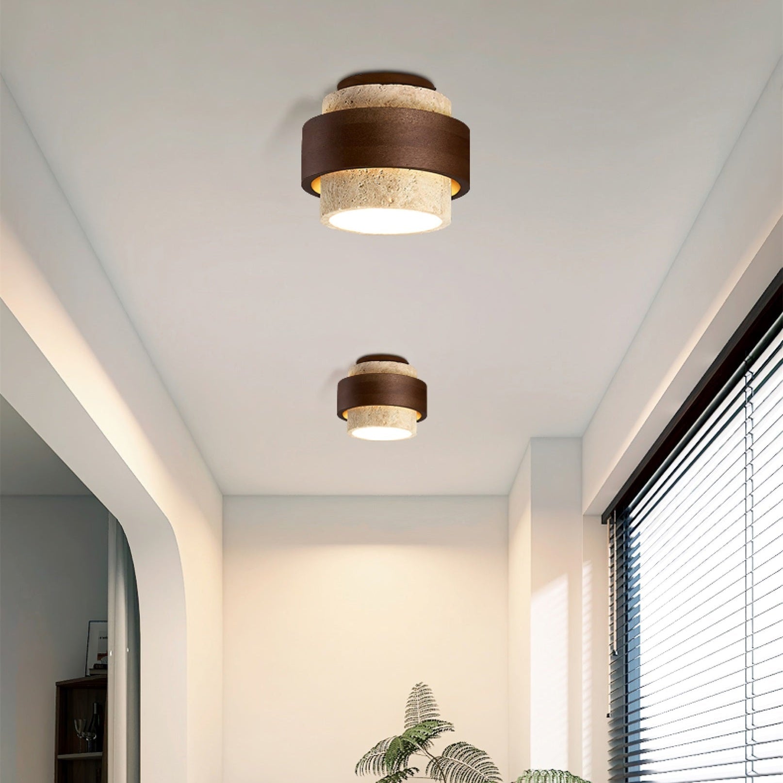 Eltalor Plafonnier Anneau Superposé en Travertin - Neutralighting