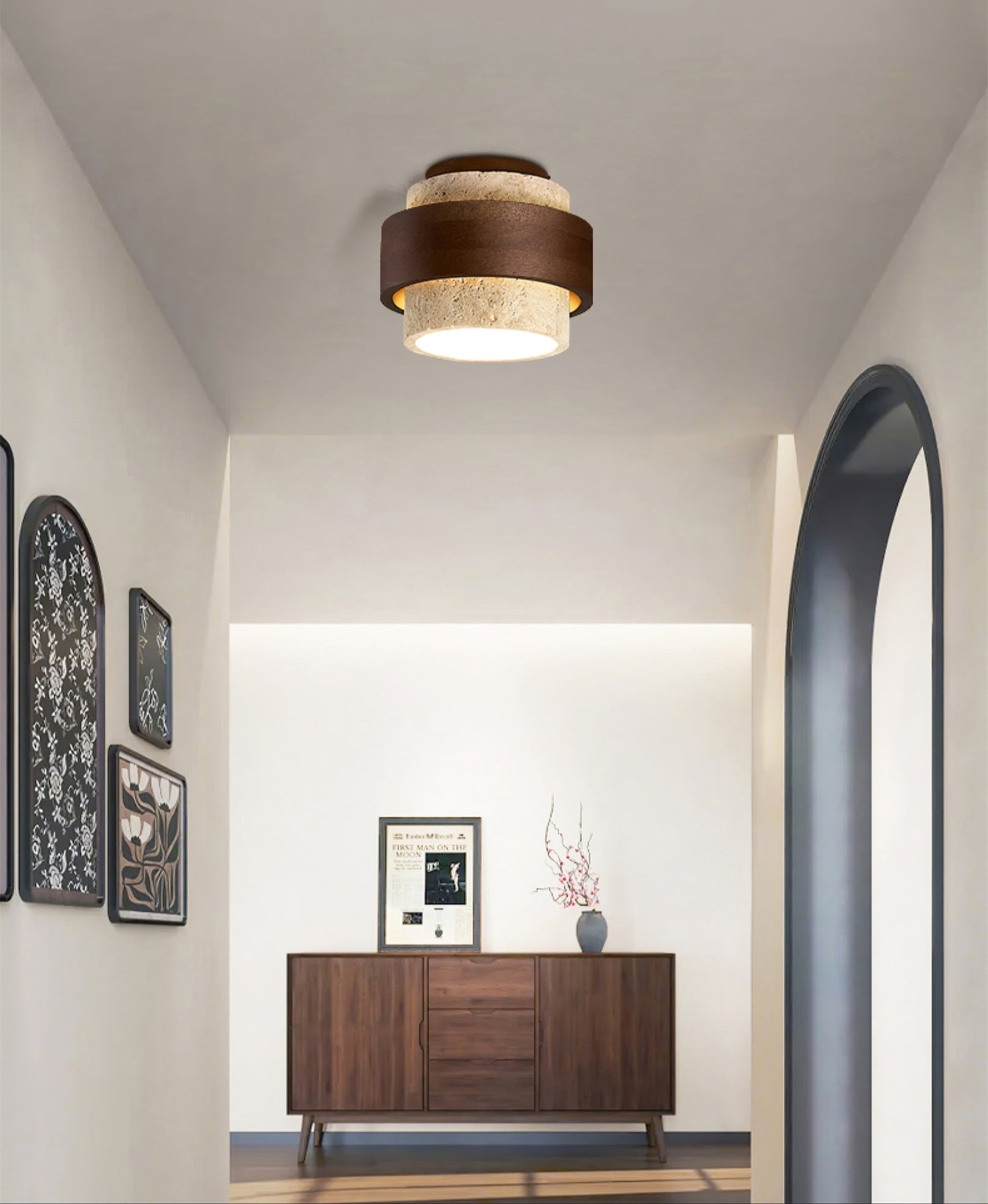 Eltalor Plafonnier Anneau Superposé en Travertin - Neutralighting