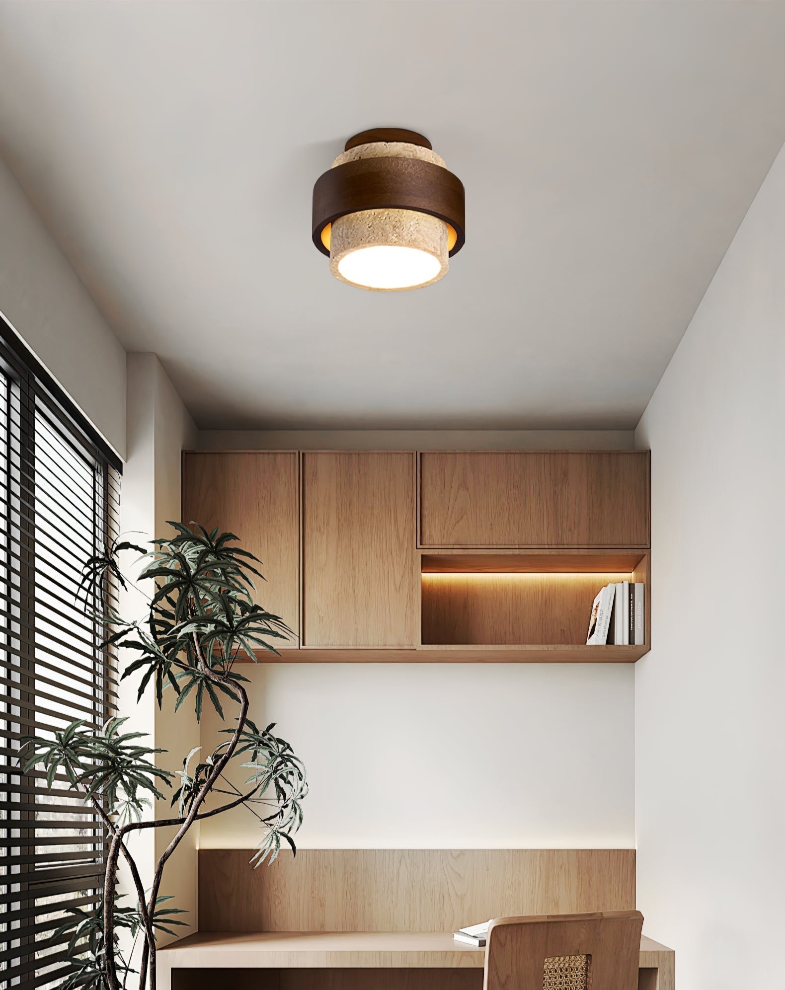 Eltalor Plafonnier Anneau Superposé en Travertin - Neutralighting