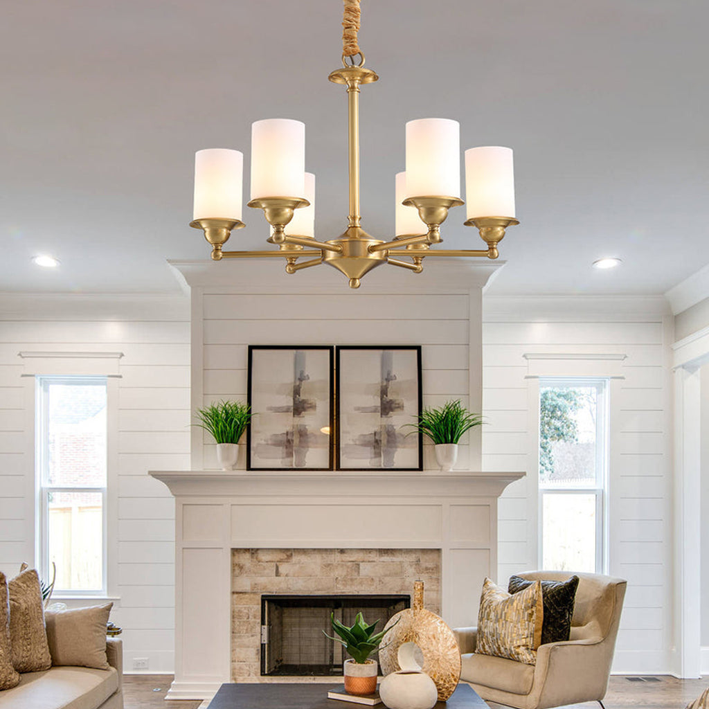 Idorara Postmodern Luxury Brass Glass Chandelier - Lamp Copper