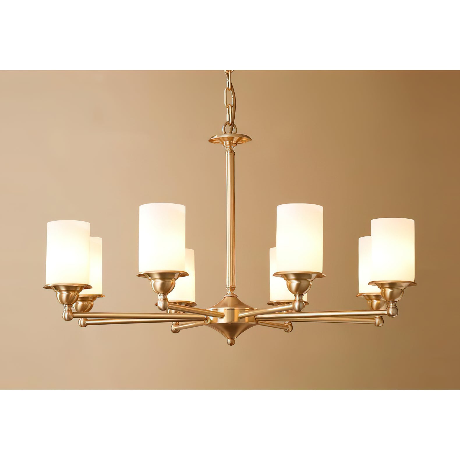 Idorara Postmodern Luxury Brass Glass Chandelier - Lamp Copper