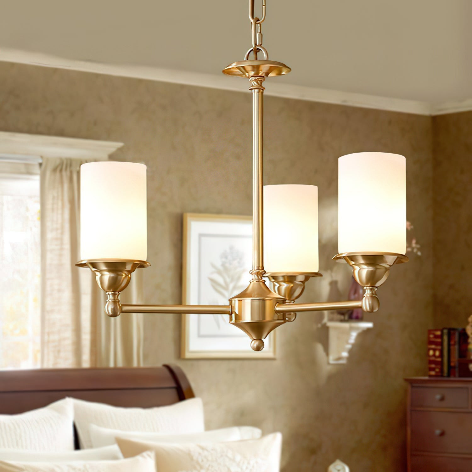 Idorara Postmodern Luxury Brass Glass Chandelier - Lamp Copper