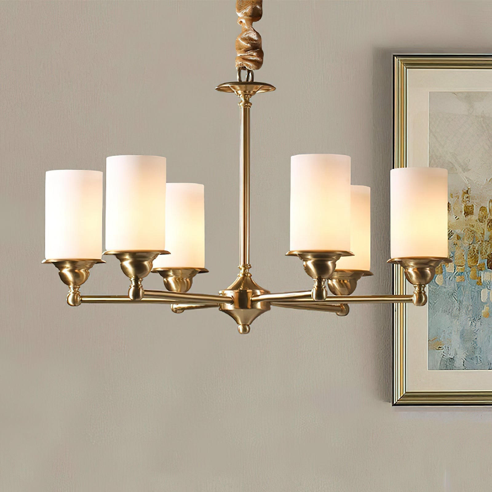 Idorara Postmodern Luxury Brass Glass Chandelier - Lamp Copper