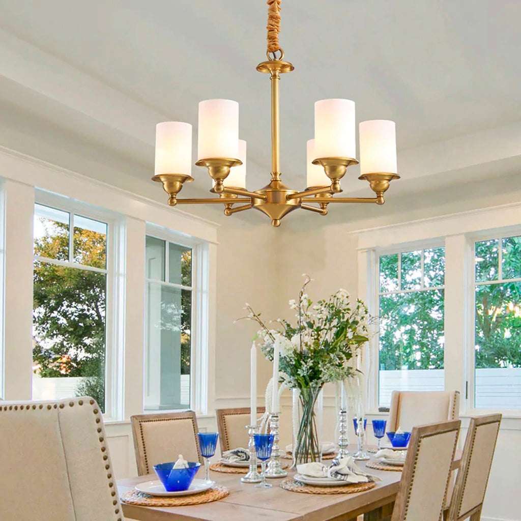 Idorara Postmodern Luxury Brass Glass Chandelier - Lamp Copper