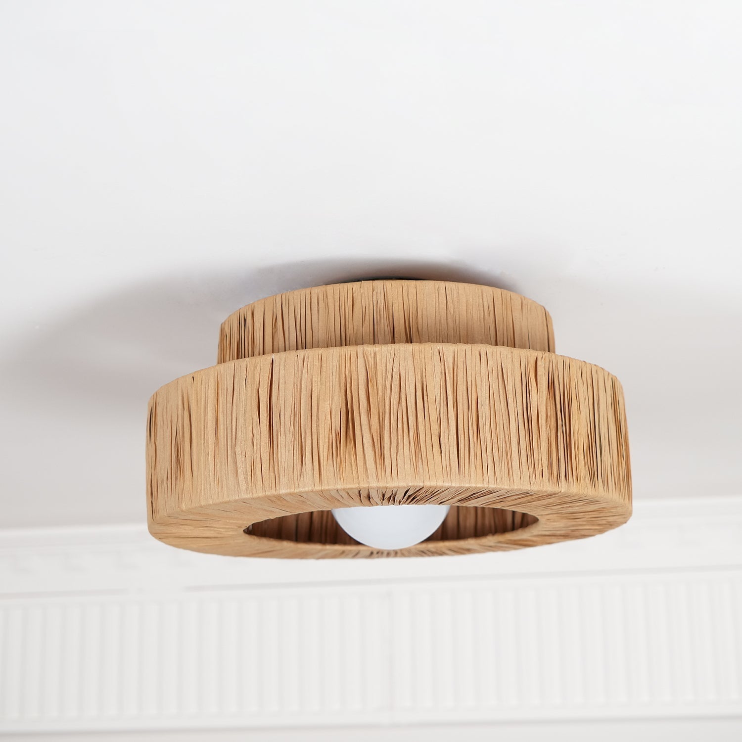Ilthean Plafonnier artistique en paille naturelle - Neutralighting