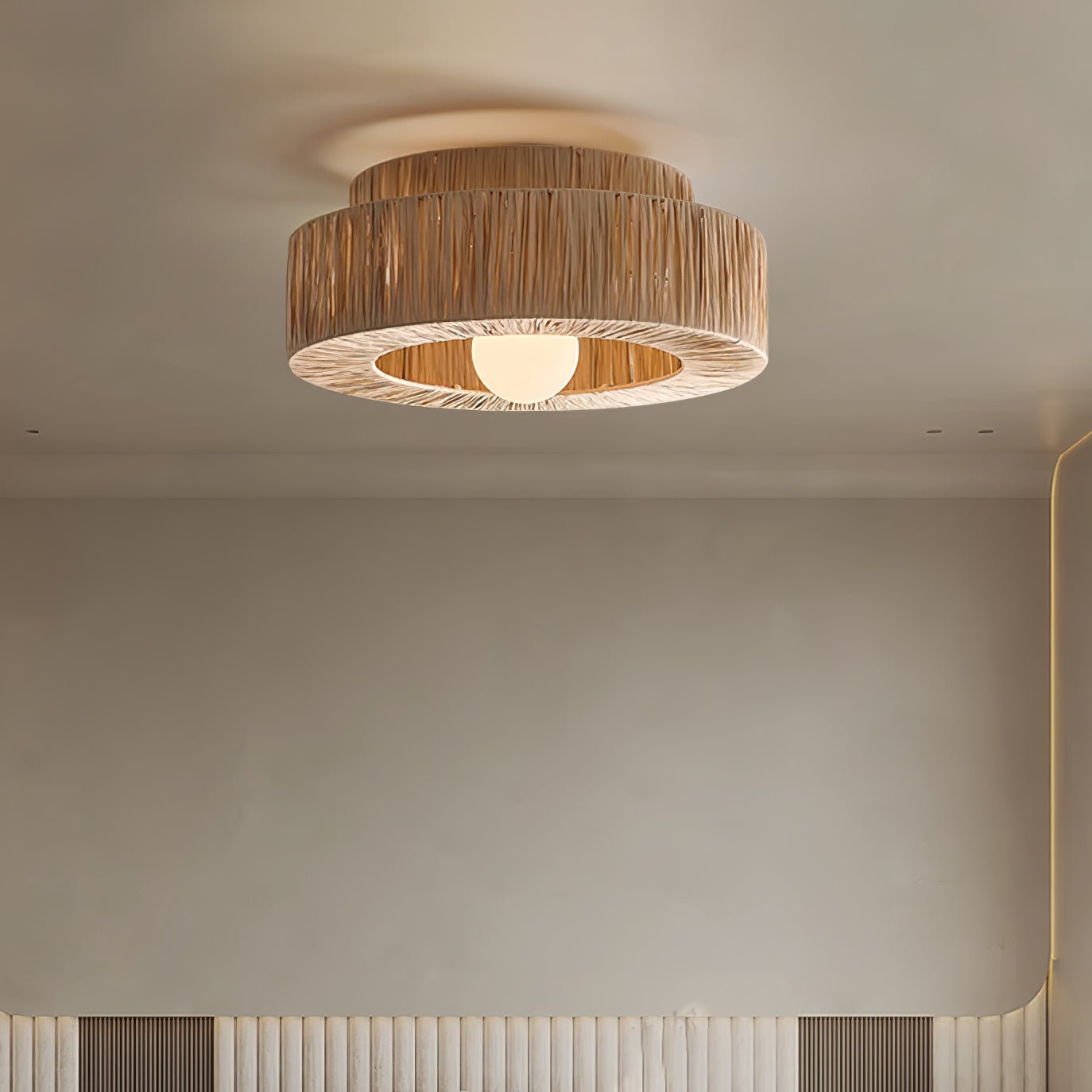Ilthean Plafonnier artistique en paille naturelle - Neutralighting
