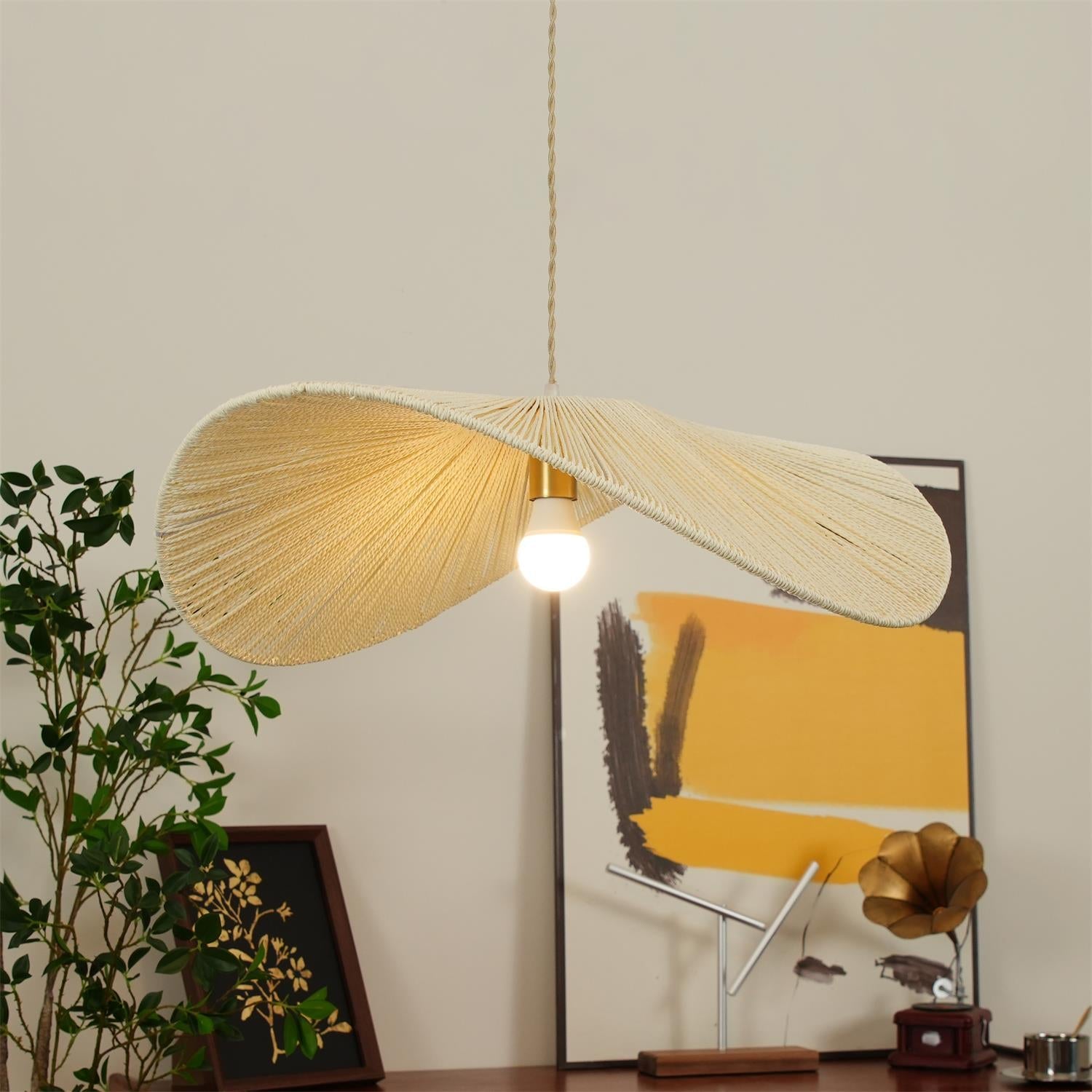 Solara Handwoven Natural Rattan Pendant Light - Letslighting