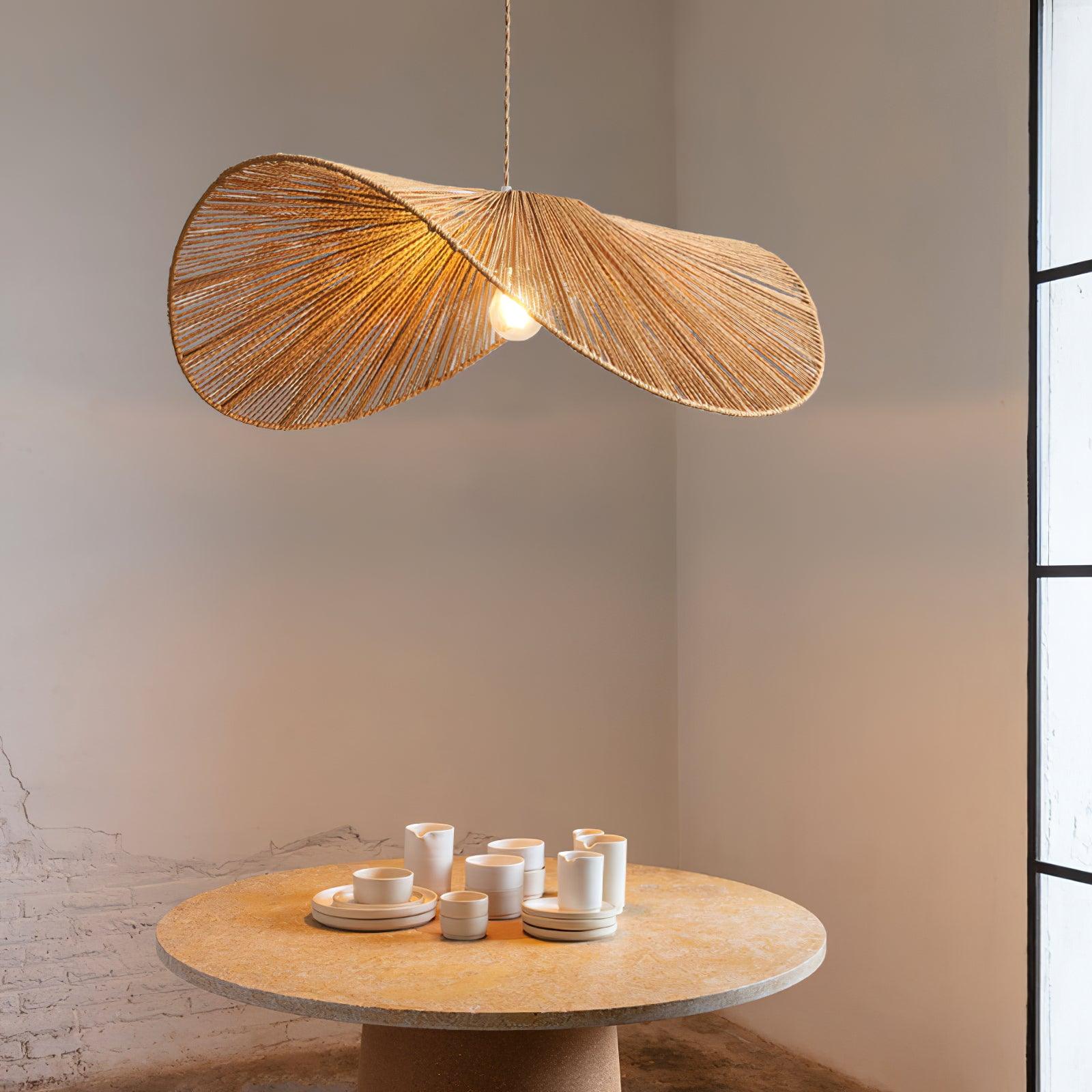 Solara Handwoven Natural Rattan Pendant Light - Letslighting